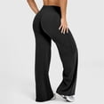 thumbnail image 5 of HKYNLAG Women Wide Leg Leggings Bottoms High Waist Gym Workout Leggings Stretch Casual Straight Leg Yoga Pants Black S, 5 of 5
