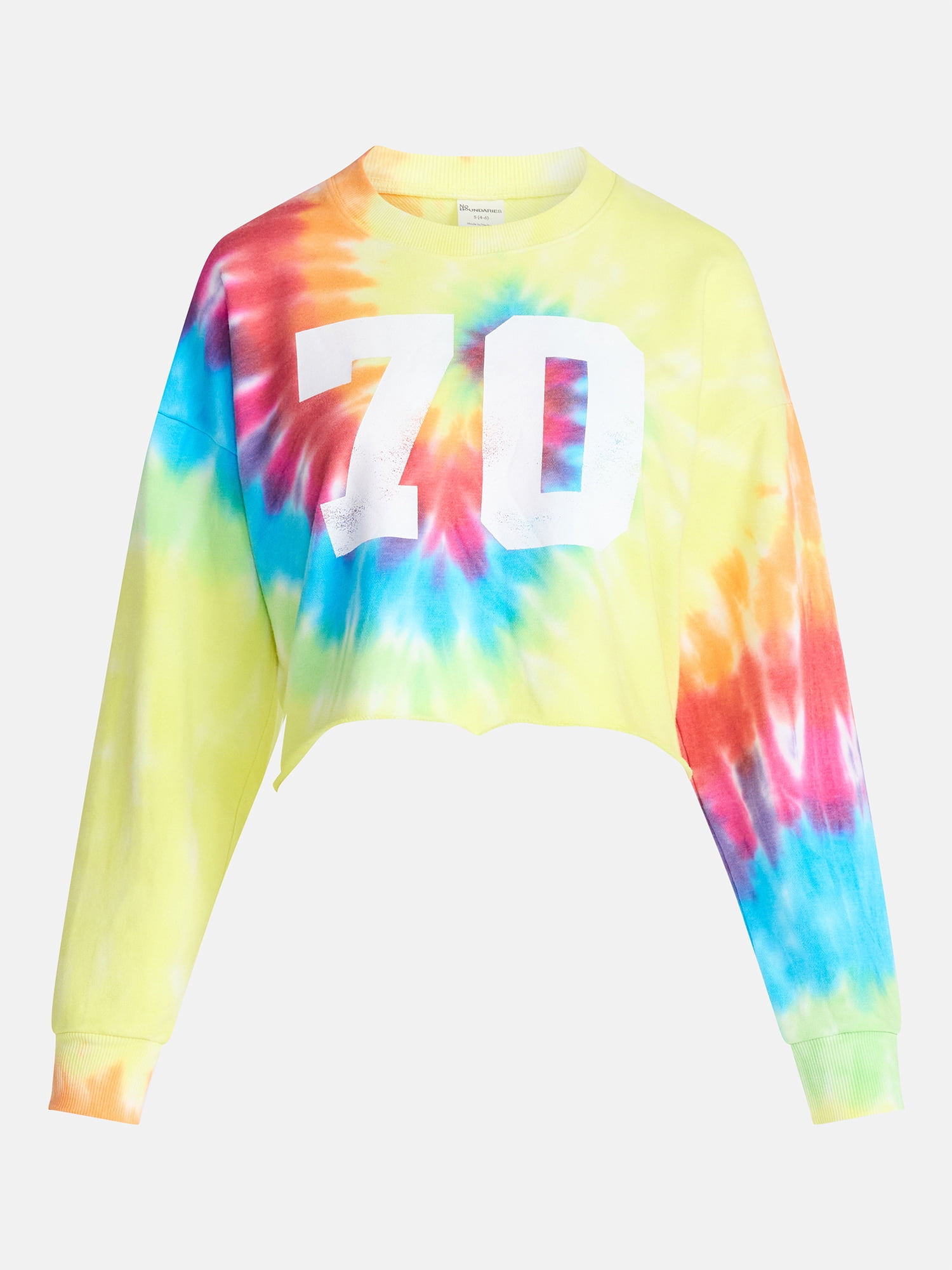 No Boundaries Pride Graphic Washed Cropped Crewneck Sweatshirt, Women's XXS-XL