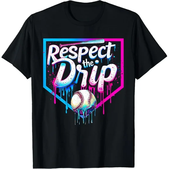 Baseball Drip For Boys Ice Cream Drip Youth Sport Graphic Unisex T-Shirt, up to Size 5XL