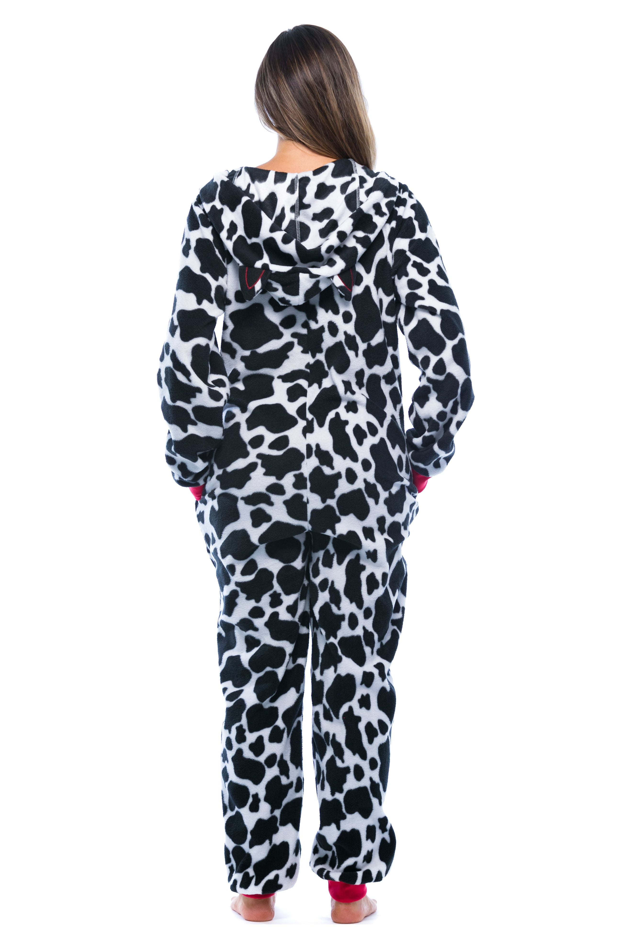 Just Love Adult Bodysuit with Animal Prints / Pajamas (Cow, Medium)