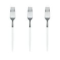 thumbnail image 4 of Crown Display 120 Pack Two Toned Heavy Duty Plastic Silverware Forks - White and Silver, 4 of 8