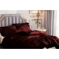 thumbnail image 4 of 1 Piece Luxury Vintage Ruffle Pattern Comforter By D.N.G. BEDDINGS Premium Super Soft, All Season, 800 Thread Count 100% Egyptian Cotton King/California King Size Wine Color, 4 of 8