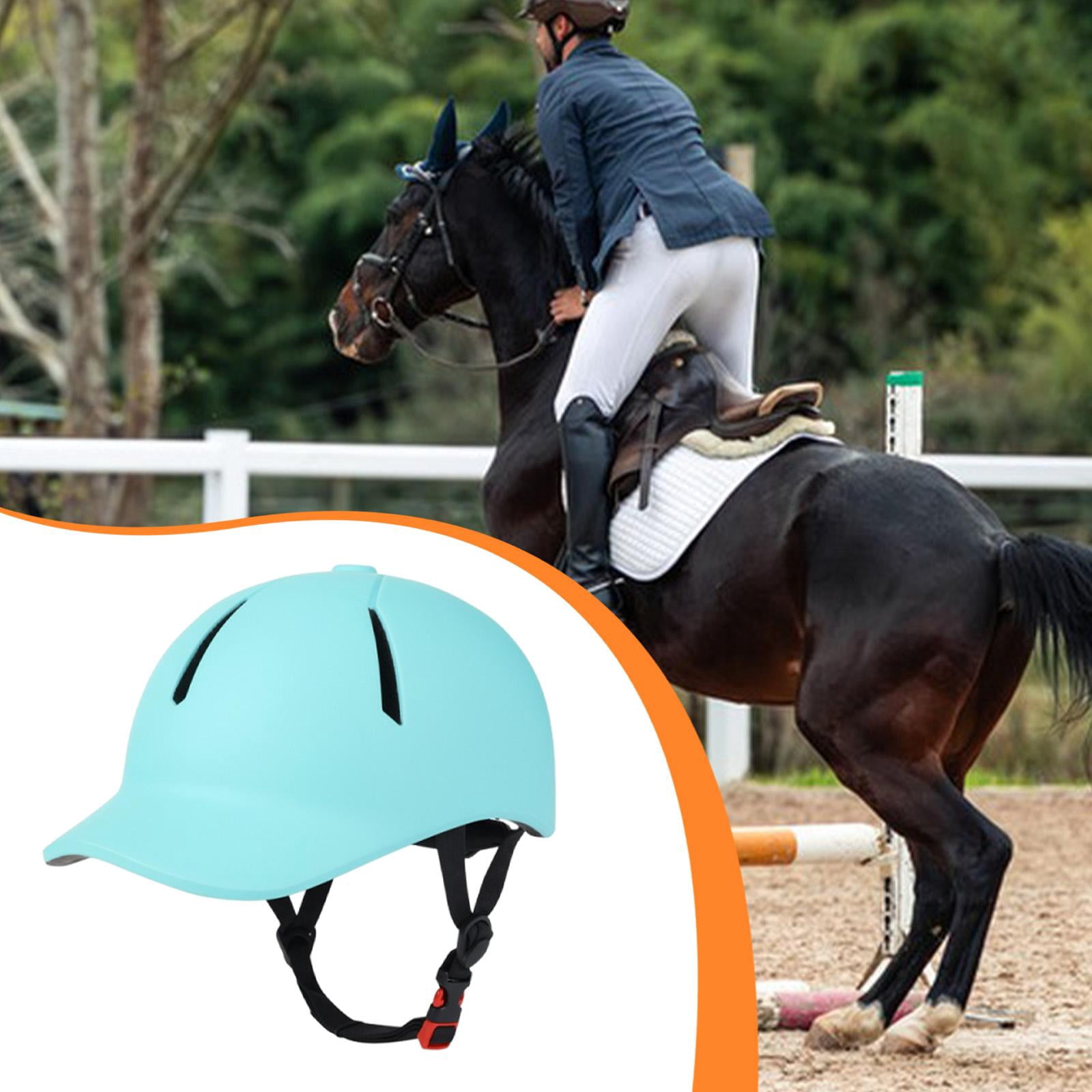 QSTDGVPW Equestrian Helmet Adjustable Riding Cap Breathable Lightweight Comfortable Horse M Size blue