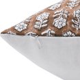 thumbnail image 3 of Fabdivine Block Print Throw Pillow Cover, 14x20 Inch Thick Cotton White Decorative Cushion Cover, Floral Print Boho Design Rust Pillow Cover for Sofa and Couch, 3 of 5