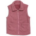 thumbnail image 2 of Ailaofu Womens Fuzzy Sherpa Fleece Jacket Lightweight Vest Cozy Sleeveless Cardigan Zipper Waistcoat Outerwear with Pocket, 2 of 6