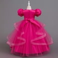 thumbnail image 5 of HJYCHN Dresses for Girls Short Puff Sleeve Long Formal Dress with Embroidered Bodice and Ribbon for Girls' Dresses 5-6 Years, 5 of 9