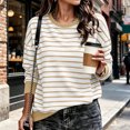 thumbnail image 6 of Yutgune Women's Striped Sweatshirt Crew Neck Long Sleeve Color Block Loose Pullover, 6 of 9