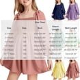 thumbnail image 4 of Auroural Girls Long Sleeve Dresses Kids Girls Summer Cute Solid Color Long Sleeve A Line Dress Pleated And Ruffle Sleeve, 4 of 6