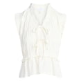 thumbnail image 6 of Time and Tru Women's Textured Tie Front Top, Sizes XS-XXXL, 6 of 6