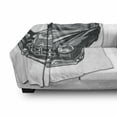 thumbnail image 3 of Cars Soft Flannel Fleece Throw Blanket, Hand Drawn Vintage Vehicle with Detailed Front Part Hood Lamps Rear View Mirror, Cozy Plush for Indoor and Outdoor Use, 50" x 70", Grey Blue Grey, by Ambesonne, 3 of 6
