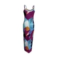 thumbnail image 2 of Women's Sleeveless Floral Print Maxi Dress,Bodycon with V-Neck, backless dress Casual Wear Spaghetti Strap Womenswear dress, 2 of 6