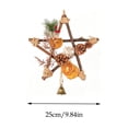 thumbnail image 3 of MMJ Christmas Decor Rattan Wreath with Dried Orange Pinecones Berries, Five-Pointed Star Hanging for Door Wall Christmas Decor 9.84x9.84in, 3 of 7