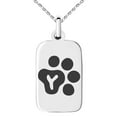 thumbnail image 1 of Stainless Steel Letter Y Initial Cat Dog Paws Monogram Engraved Small Rectangle Dog Tag Charm Pendant Necklace, 1 of 1