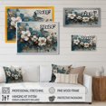 thumbnail image 4 of DESIGN ART Designart "Golden Blue Butterfly Wings And Flowers Ii" Floral Wall Decor 32 in. wide x 24 in. high, 4 of 5