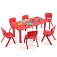 thumbnail image 1 of Gymax Ensemble de Table en Plastique pour Enfants et Chaises Empilables Intérieur/extérieur Salle de Classe Maison Rouge, 1 of 10