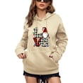 thumbnail image 1 of Anbech Valentine's Day Hoodies for Women Graphic Plaid LOVE Printing Long Sleeve Sweatshirt with Pocket, 1 of 7