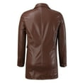 thumbnail image 4 of Women's Jacket Leather Blazer Solid Long Sleeve Lapel Button Down Moto Biker Suit Lightweight Jacket, 4 of 5