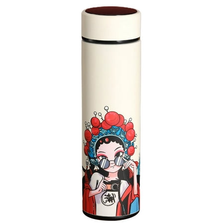 

Hloma 500ML Intelligent Temperature Display Vacuum Flask Stainless Steel Chinese Style Opera Character Printed Vacuum Insulated Water Bottle for Office