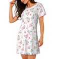 thumbnail image 7 of Cotton Nightgowns for Women - Eiffel Tower Flower Sleep Shirts for Women's Nightgowns & Sleepshirts, Soft Cotton Pajama Dress Shirts for Women, House Dress Sleepwear for Women, 7 of 7