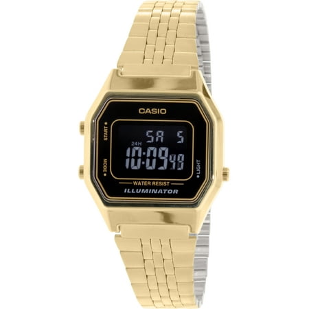 - Men's LA680WGA-1B Gold Metal Quartz Fashion Watch