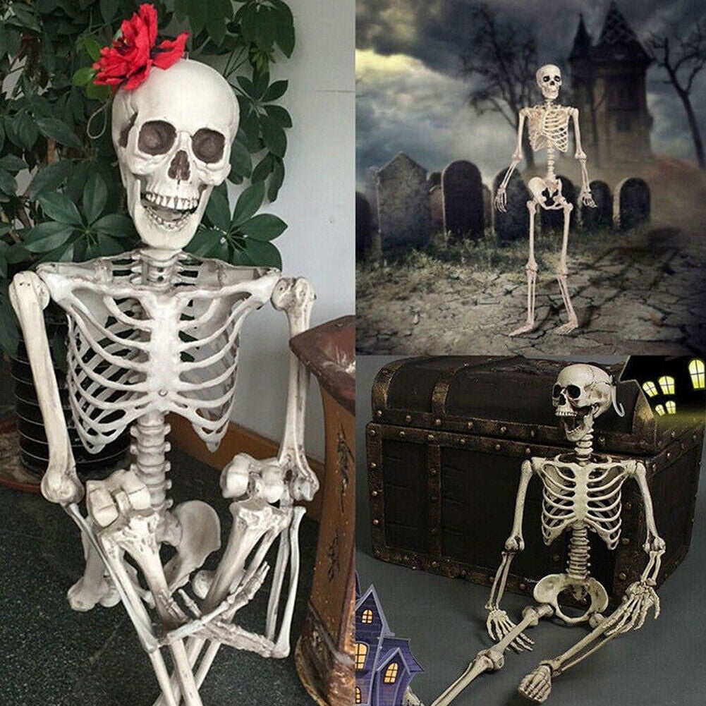 LOCOLO 24 Pcs Plastic Bone Halloween Fake Bone Human Skeleton Bones Costume Accessory for Halloween Prop Costume Themed Party 