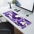 thumbnail image 5 of Japanese Purple White Wave Gaming Mouse Pad XL Cartoon Sea Texture Extended Large Desk Cover Big Table Mat Non-Slip Rubber Base Stitched Edge Long Keyboard Playmat Office,31.5×11.8 inch, 5 of 6