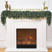 1 Pcs 6 Feet Christmas Cedar Garland Thick and Lush Realistic Artificial Cedar Garland Green Faux Cedar Pine Needles Garland for Christmas Winter Home Mantel Fireplace Holiday Party Decor