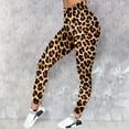 thumbnail image 4 of LxrBlank Womens Leggings High Waisted Leopard Print Tummy Control Stretchy Slim Fit Base Layer Pants Fashion Casual Soft Comfortable Solid Color Womens Yoga Pants B Coffee XL, 4 of 6