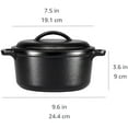 thumbnail image 4 of Pre-Seasoned Cast Iron Mini Dutch Oven Pot with Lid and Dual Handles, Oven Safe, 2-Quart, Round, Black, 4 of 5