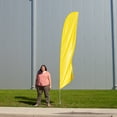 thumbnail image 2 of Vispronet - Solid Plain Yellow 13.5ft Feather Banner Flag Kit – Knitted Polyester Swooper Pole Kit with Teardrop Flag, Pole Set, and Ground Spike – Flag Dyed in The USA, 2 of 8