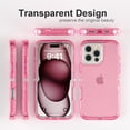 thumbnail image 7 of Heavy Duty Shockproof Protection Phone Cases, Anti-Drop, Triple Layer Transparent Protective Cover Compatible with iPhone 16 Pro, Crystal Pink, 7 of 7