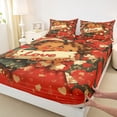 thumbnail image 3 of Homewish Romantic Calentinels Day Queen Sheet Sets,Cute Loves Print Flat Sheet,Green Beige Red Queen Fitted Sheet For Kids,Super Cozy Room Decor,4pcs, 3 of 7