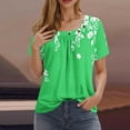 thumbnail image 2 of Camisetas de Cuello Redondo Impreso Gradiente de las Mujeres, Manga Corta Casual Top para el Uso Diario, 2 of 7