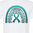 thumbnail image 4 of Inktastic Ovarian Cancer Survivor Teal Ribbon Rainbow T-Shirt, 4 of 5