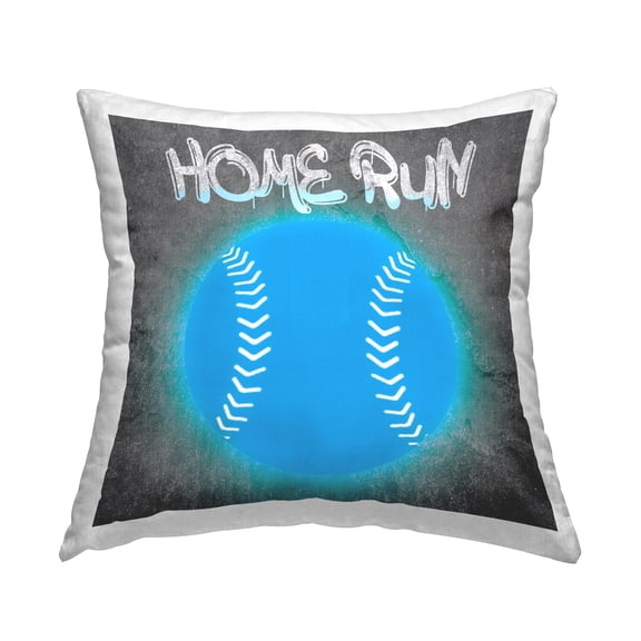 Stupell Industries Home Run Baseball Graffiti Decorative Printed Throw Pillow, 18 x 18