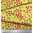 thumbnail image 2 of Soimoi Modal Satin Fabric Leaves,Floral & Flamingo Bird Print Fabric by Yard 42 Inch Wide, 2 of 3