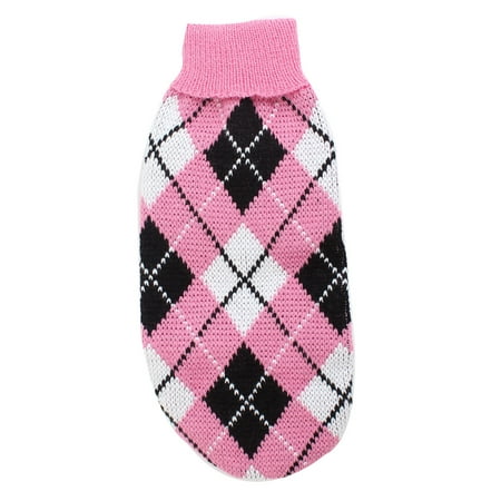 Pattern Pet Accessories - Unique Bargains Turtleneck Argyle Pattern Pet Dog Poodle Clothing Sweater Tri Colors Size S