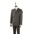 thumbnail image 4 of Double Breasted Suit, Khaki Double Button Woven Fabric Men's Stylish Suit, 4 of 5