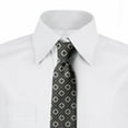 thumbnail image 2 of Abstract Necktie, Rare Shapes and Polka Dots, Dress Tie, 3.7", Dark Grey and Eggshell, by Ambesonne, 2 of 3