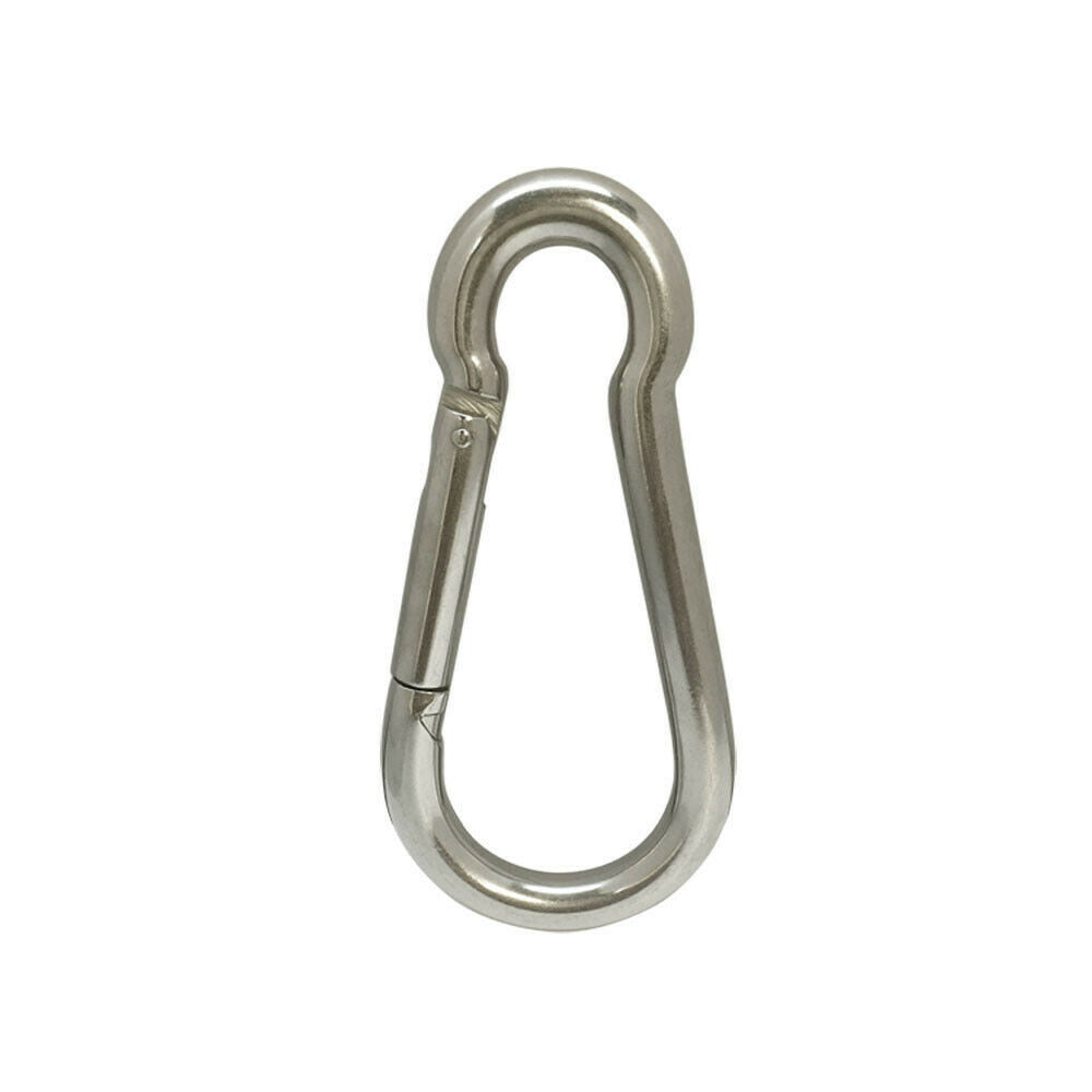 10Pc 3/8" Stainless Steel SS316 Spring Snap Hook Boat Marine Carabiner 400Lb Cap 