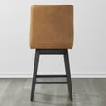 thumbnail image 5 of CHITA 26 inch Upholstered Swivel Fabric Counter Bar Stools with Back & Wood Legs,Faux Leather in Cognac Brown, 5 of 7