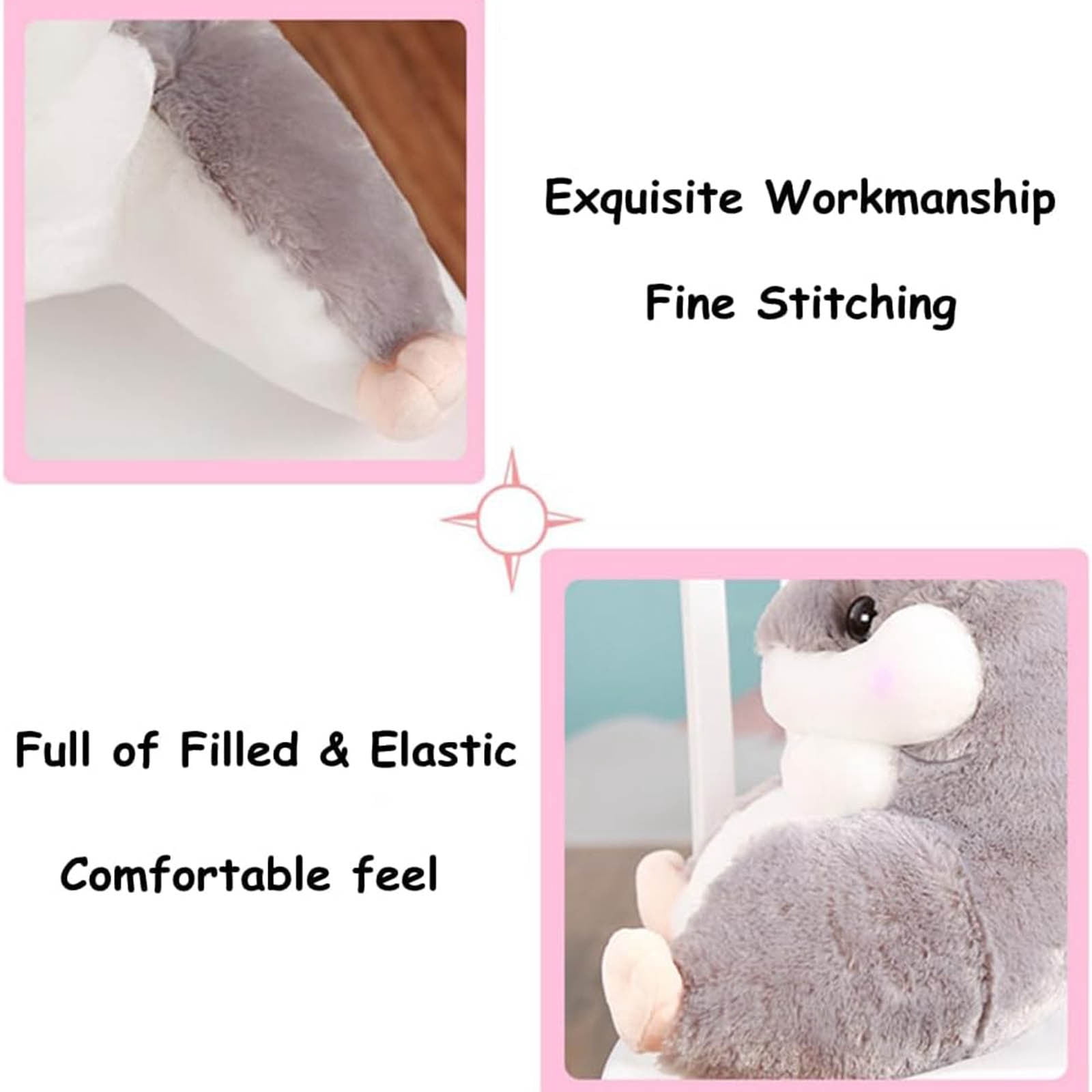 Hamster Reading Pillow with Arms for Adults,Back Pillow for Bed Sitting Up,Soft Plush Backrest Pillow,Cartoon Office Chair Lumbar Support Bed Rest Pillow (Brown, 17.7x15.7 inches)
