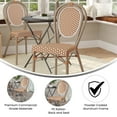 thumbnail image 4 of Merrick Lane Stacking Thonet French Bistro Style Chair, Natural & White PE Rattan Seat, and Light Bamboo Finished Metal Frame for Indoor/Outdoor Use, 4 of 14