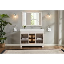 Legion Furniture WS2516-48-DW 48 in. Dreamy White Finish Solid Wood Sink Vanity, 1 ft. Artificial Stone Top
