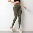 thumbnail image 3 of Pantalones de trabajo de camuflaje con bolsillos y cintura alta para mujer, pantalones deportivos de secado rápido para correr y yoga, 3 of 6