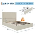 thumbnail image 2 of Queen Size Bed Frame with Storage Drawers, Corduroy Upholstered Platform Bed with Wingback, Tufted Headboard and Footboard, No Box Spring Needed, Beige, 2 of 8