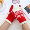 thumbnail image 6 of Dyfzdhu Women Touch Screen Gloves Warm Stretch Knitted Winter Warm Christmas Snowflakes Printing Golves Outdoor Red, 6 of 8