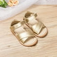 thumbnail image 3 of Toddler Girl Gold Sandals Size 11 - Little Girl Easter Summer Dress Shoes Lightweight Open Toe Beach Holiday, 3 of 5