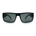 thumbnail image 4 of Mens Glass Lens Narrow Rectangle Plastic Sporty Squared Sunglasses Matte Black, 4 of 8