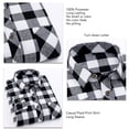 thumbnail image 4 of Camisa a cuadros para hombre, cuello vuelto, manga larga, botón de una sola fila, Top clásico para hombres y niños, 4 of 5